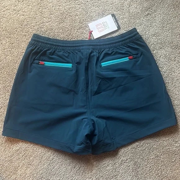 NWT Topo Designs Women's Global Shorts - Pond Blue, Large -Travel, Hiking, Sport - Picture 6 of 10